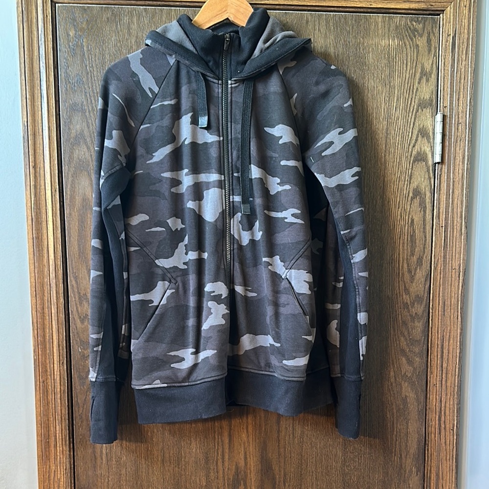 Athleta Camouflage Zip-Up Hoodie